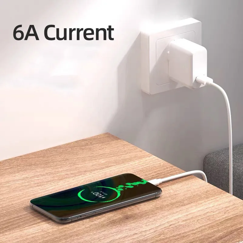 6A Super Fast Charging Data Cable Suitable for Huawei Xiaomi Honor TYPE C Flash Charging Orange Mobile Phone 66W Charging Cable image 2