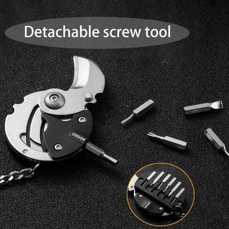 1Pc Multi Functional Outdoor Screwdriver Repair Tool Mini Folding Portable Removable Knife, Keychain, Tool for Unpacking Package