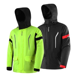 WOSAWE Rainproof Cycling Jacket hooded Waterproof MTB Bike Rain Jacket Wind Coat Outdoor Camping Hiking Riding Raincoat Men