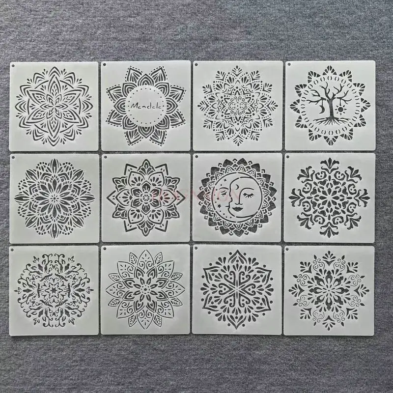 1pcs Geometric pattern painting, graffiti assistance, bookkeeping, mandala painting, tile spraying, irregular hollow template