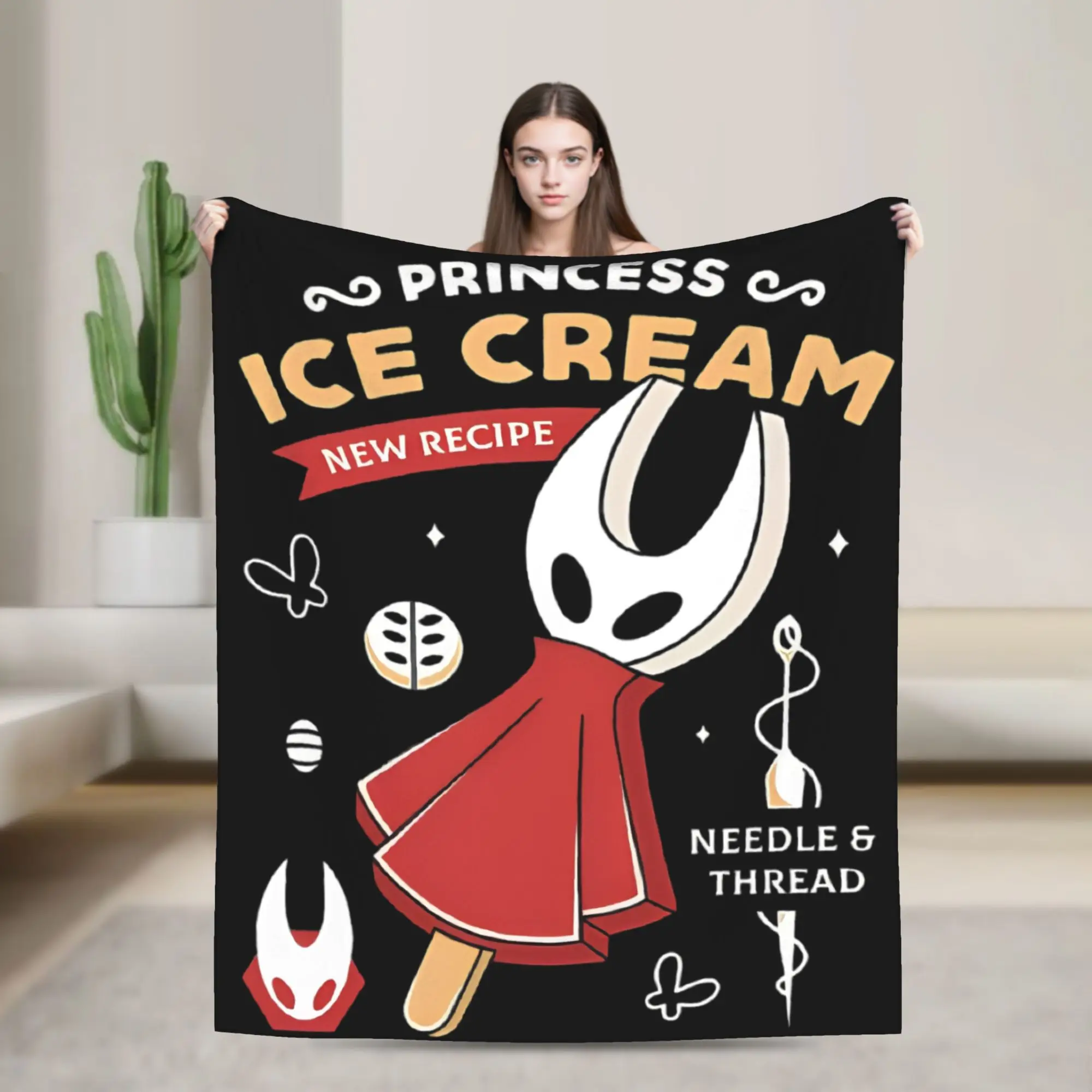 Ice Cream Blankets Coral Fleece Plush Hollows Knights Multifunction Thin Throw Blankets for Sofa Car Plush Thin Quilt