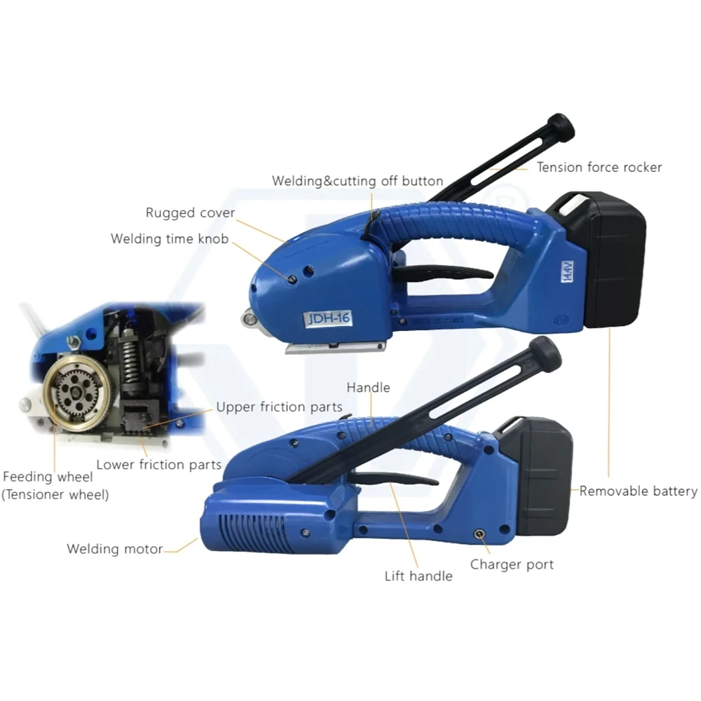 Handheld Sealless PP PET Belt Strapping Machine Hand Packing Tool 13-16MM Bending Kit for Wrapping Flat Package