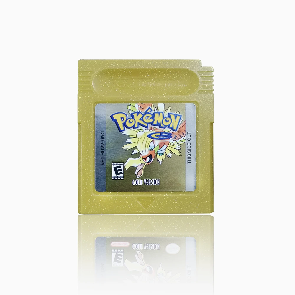 Cartucho para console de videogame de 16 bits, cartão de jogo gbc, série pokémon, cristal azul, dourado, verde, vermelho, prata, amarelo, versão dos eua