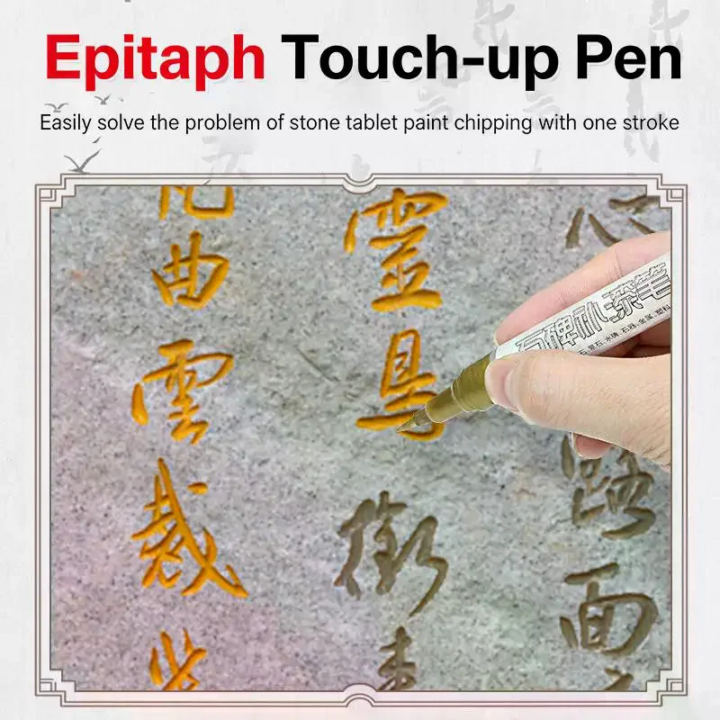 3Pcs Weatherproof Paint Marker Graffiti Pens Golden Tombstone Marker Pen Restores Faded Inscriptions On Gravestones And Granite