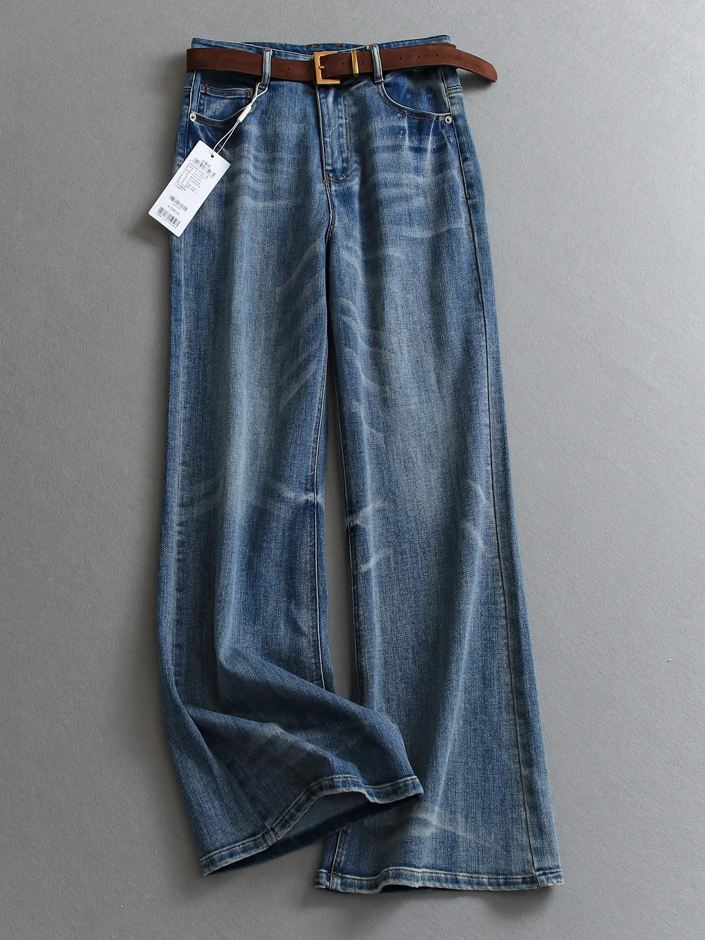 

Retro High Waist Loose Wide Leg Pants Bell Bottoms Slimming Jeans Women's High Waist Cotton Denim Breathable Comfortable Fit