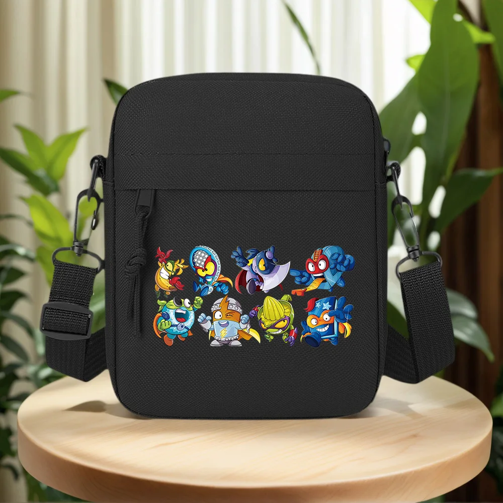 Heroic cartoon characters super fun heroes Men Crossbody Bag Single Shoulder Women Cartoon Anime Film Printing Design Unisex