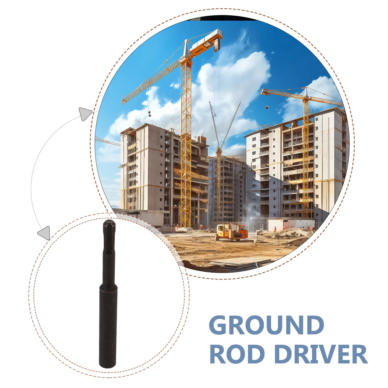 محرك قضيب أرضي لتدريبات المطرقة - أداة مطرقة دوارة شديدة التحمل لقضبان التأريض المصنوعة من الألومنيوم والنحاس الصلب في التربة القوية #4