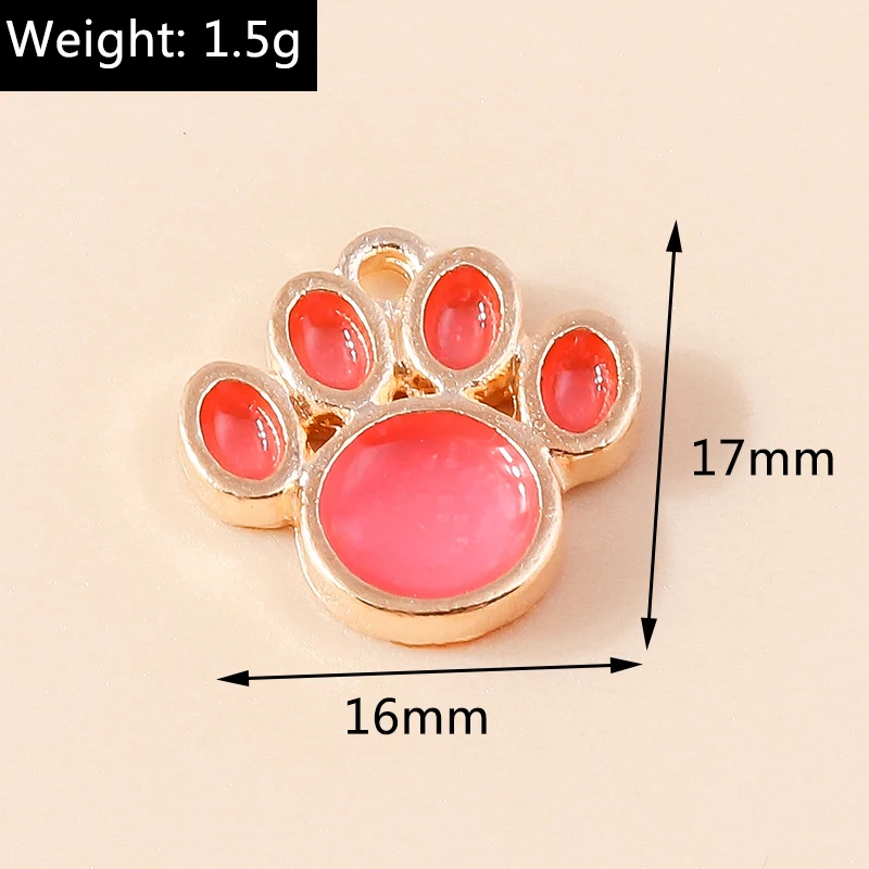 20 Stück Cartoon-Tier-Hunde-Anhänger, Emaille-Pfotenabdruck-Charms für Schmuckherstellung, Ohrringe, Halsketten, Armbänder, DIY-Geschenke – Detail 22