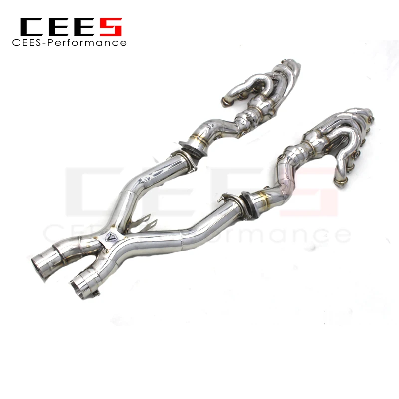 CEES Exhaust manifold X Pipe For Ferrari 599 GTB/GTO V12 6.0 2006-2016 Exhaust Pipe Catless downpipe Stainless Steel