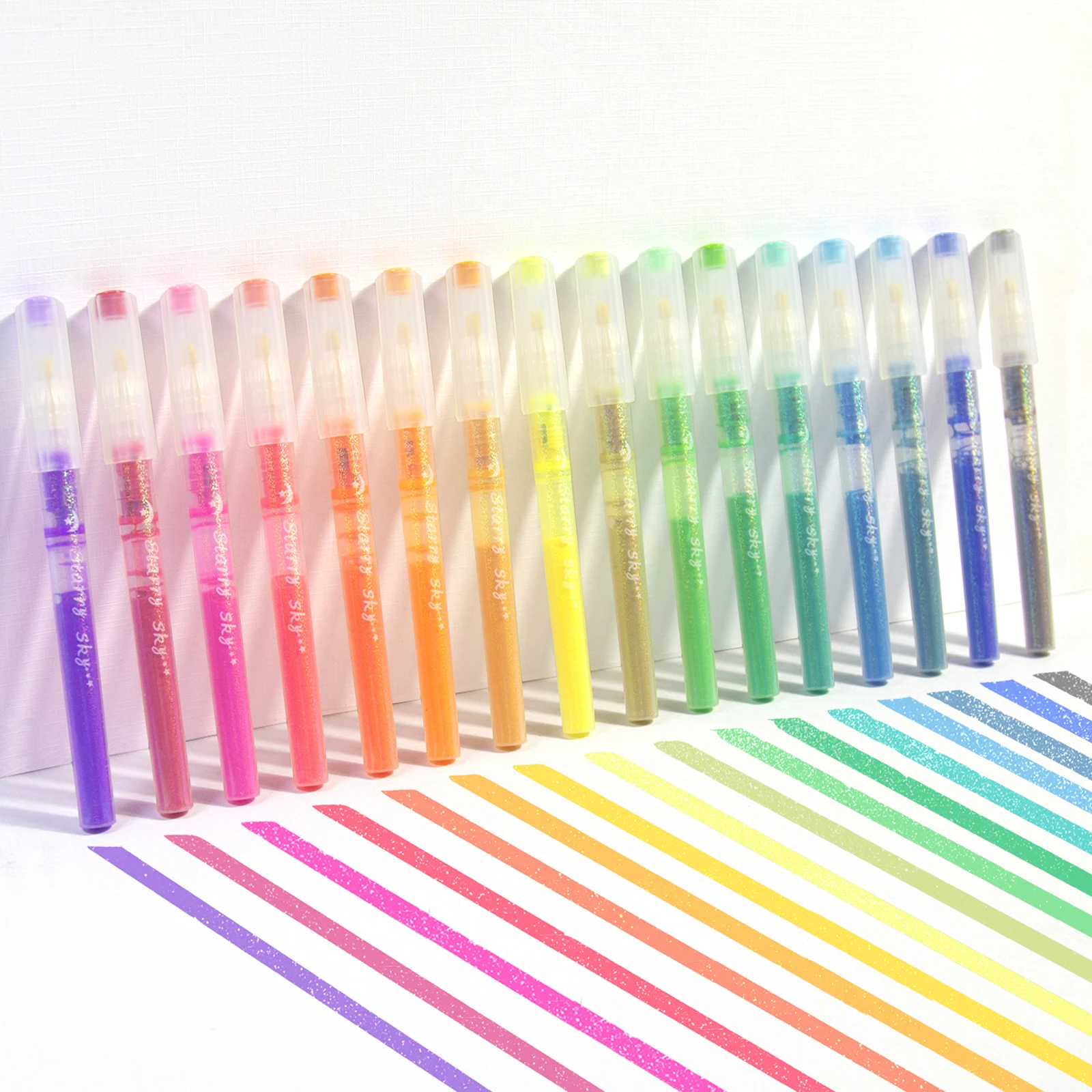Glitzer-Textmarker, 6/10/16 Stück, Meißelspitze, verschiedene Farben, glitzernde Textmarker-Marker für Kinder und Erwachsene, Journaling-Färbung – Detail 1