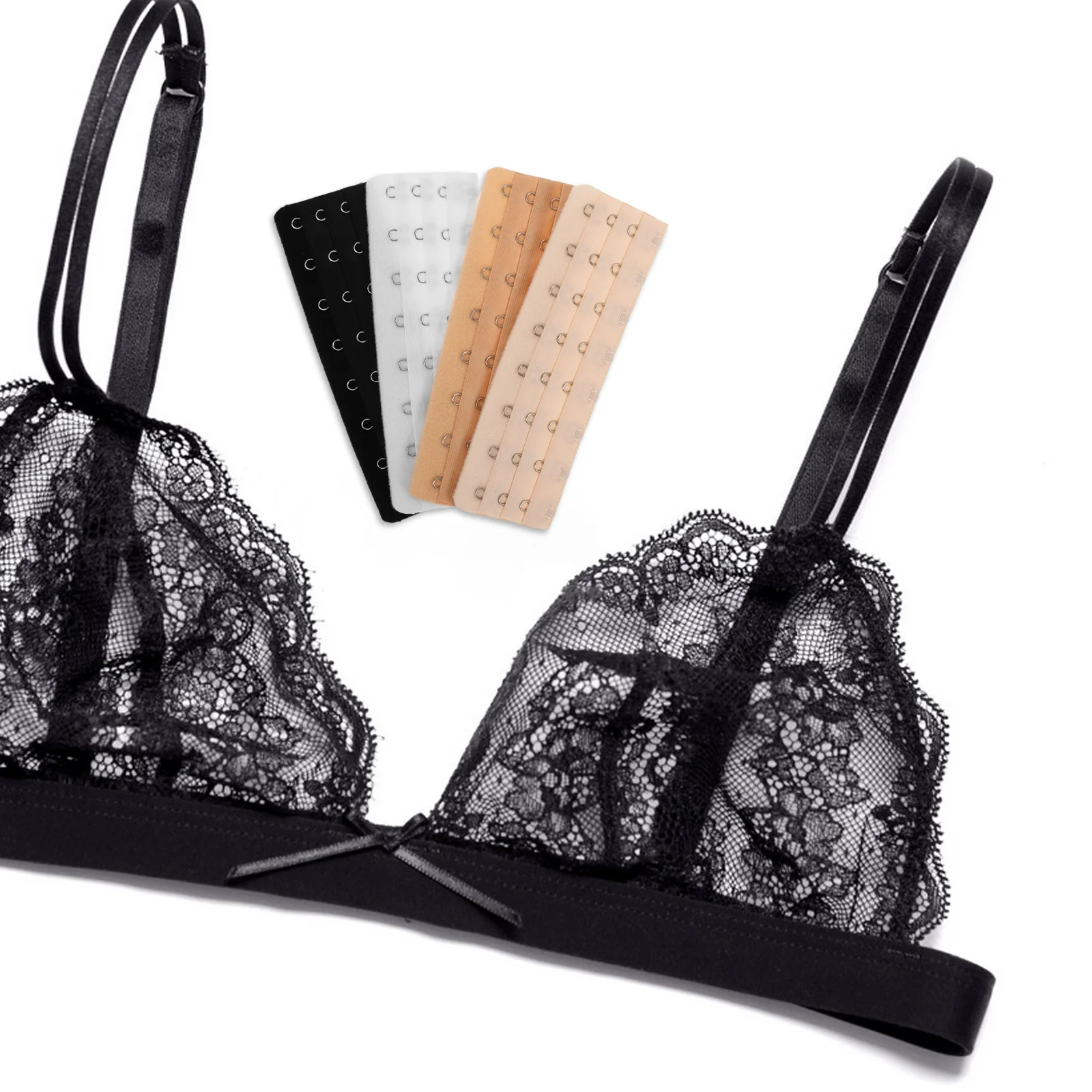 4 قطع حمالة صدر موسع للنساء قابلة للتعديل، وصلة خطافية لإغلاق الظهر، حمالات صدر متعددة الخطاف، إكسسوار مرن