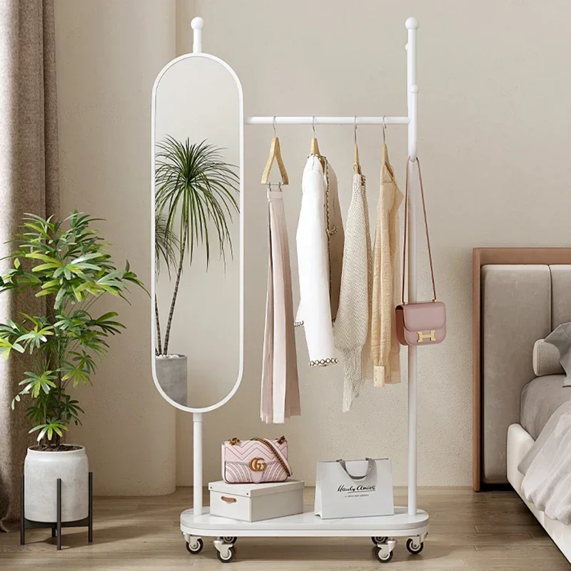 Modern Nordic Mirror Coat Rack Easy Assembly Noise Free Thickened Panel Easy Installation Load Bearing Long Lasting