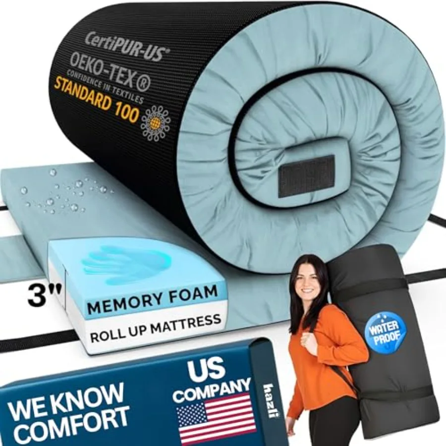 

Надувной матрас Matrix AirCell Memory Foam для кемпинга - складной матрас CertiPUR-US для взрослых - портативные пенополиуретановые спальные коврики для кемпинга