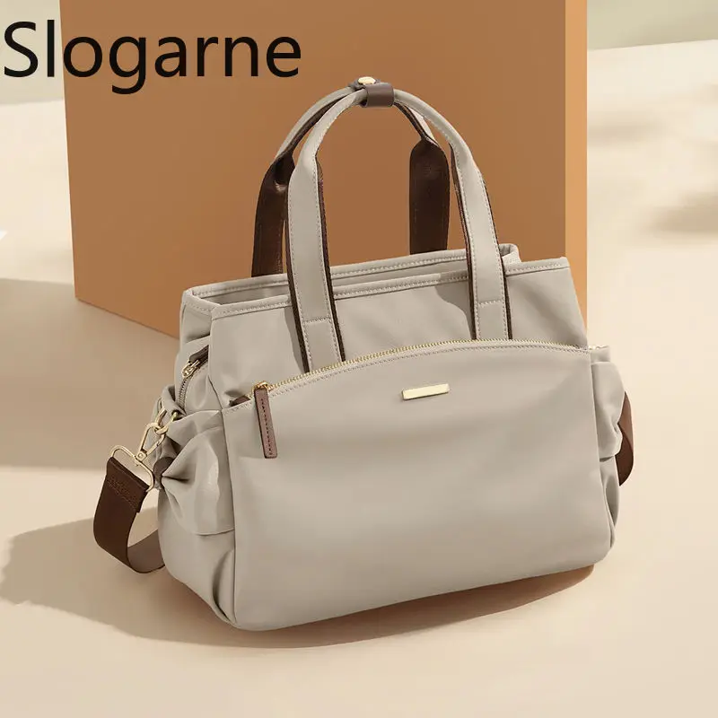 Damen Canvas Handtaschen Aprikot Schultertaschen Damen Henkeltaschen Nylon Handtaschen Damen Umhängetaschen Mode 2026 Trendige Muttertasche
