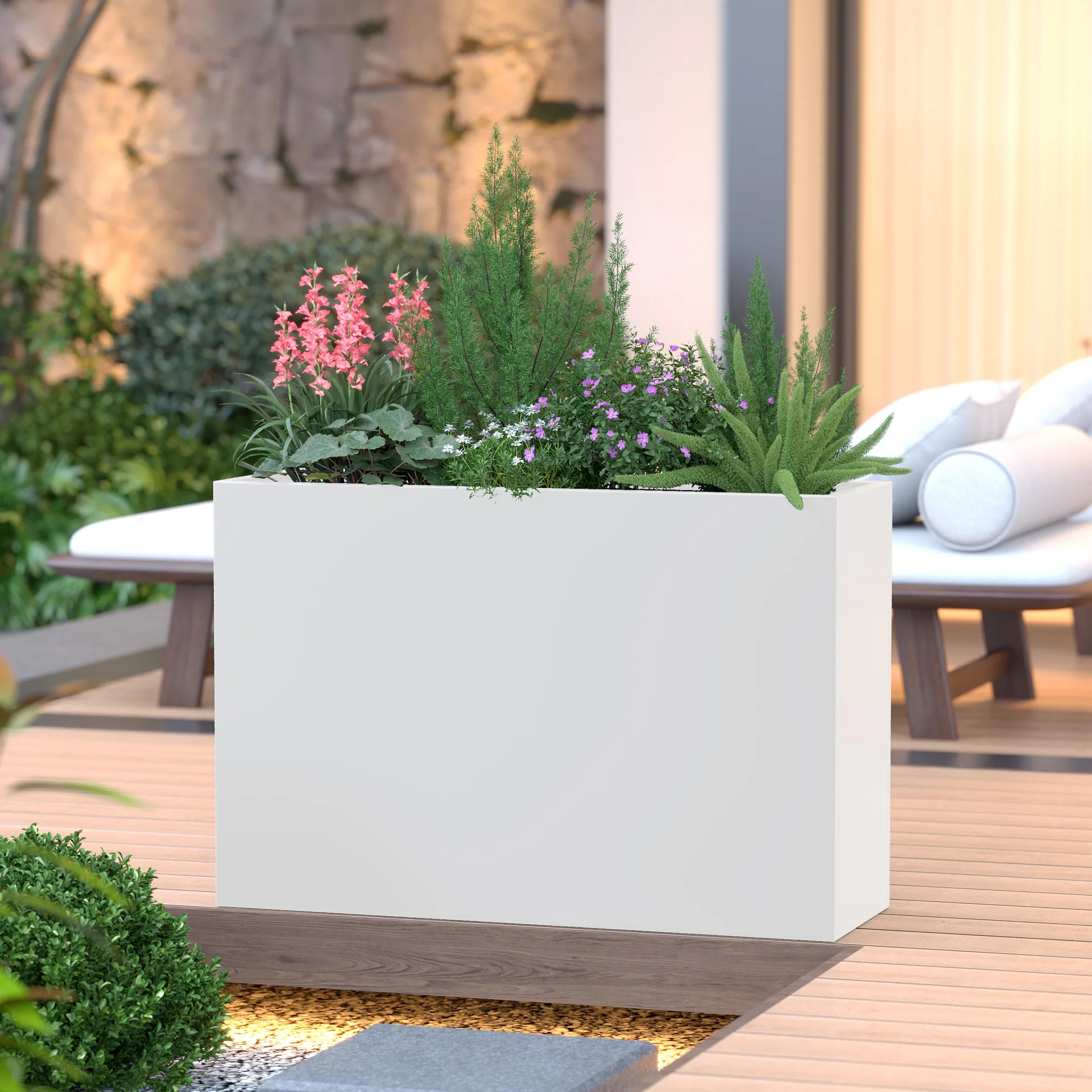 Cross-border floor-standing minimalist modern outdoor flower box, wrought iron stainless steel, detachable modular office