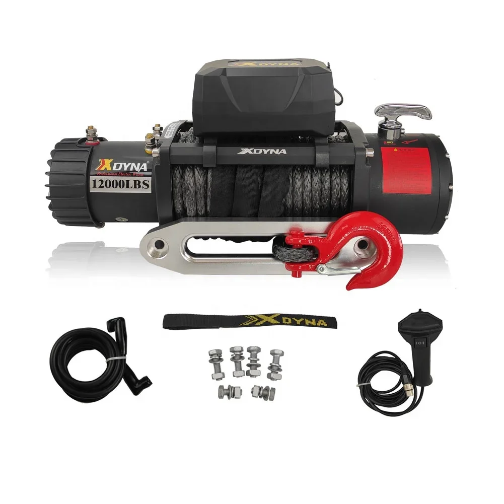 

XDYNA Offroad Truck Winch 4x4 Accessories Synthetic Rope Electric Winch 12000lbs Car Winch