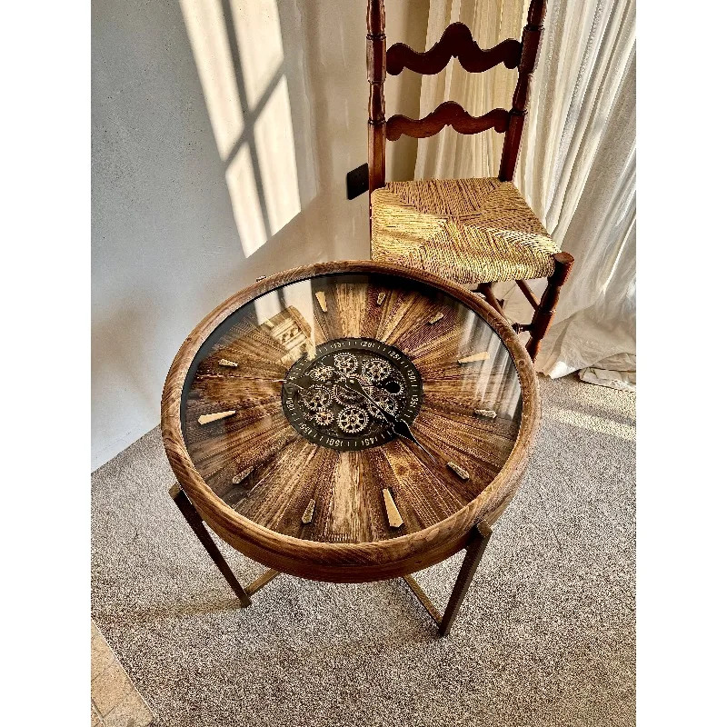 Retro High-end Sense Light Luxury Design Sense American Watch Gear Living Room Sofa Side Table Small Coffee Table