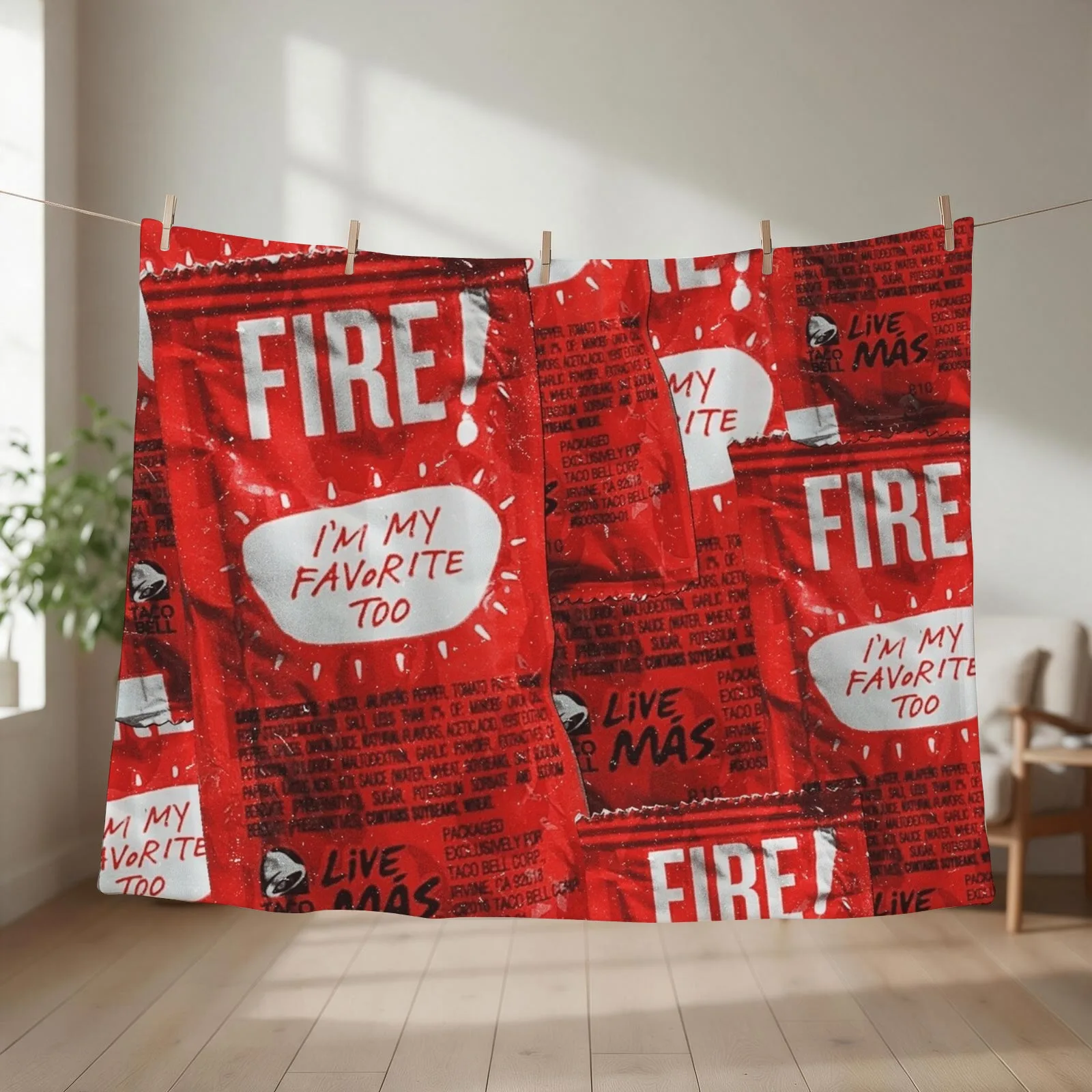 taco bell fire blanket Throw Blanket Luxury For Decorative Sofa Moving Decorative Throw Blankets