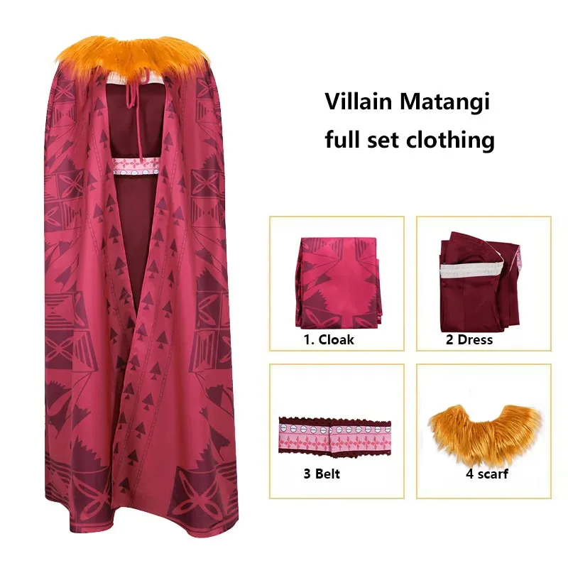 Movie Ocean Princess Villain Matangi Cosplay Costume Adult Women Cloak Dress Belt Outfits Halloween Party Fantasy Clothing vl;6