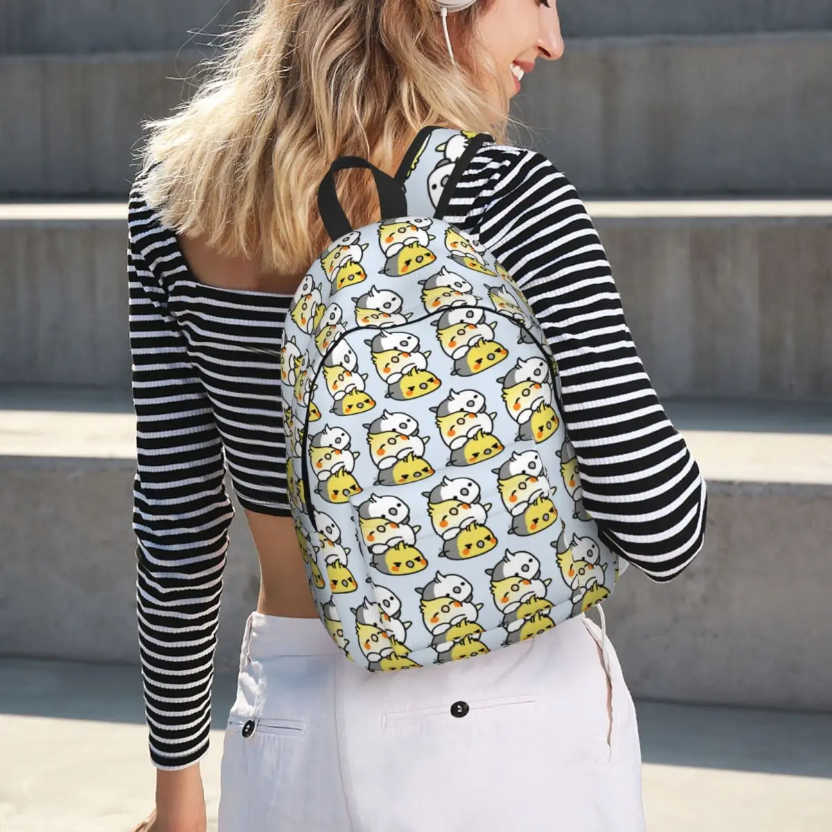 Pet Birds Cute Cockatiel Budgie Parrot Student Backpack School Bag Hiking Travel Daypack for Boys Girls Bookbag Shoulder Bags