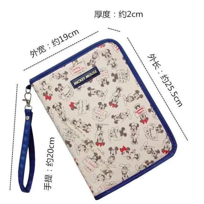 Kawaii Cute Mickey Mouse Document Storage Bag Card Holder Cosmetic Bag Large Capacity Travel Items Bag Cartoon Gift for Girls