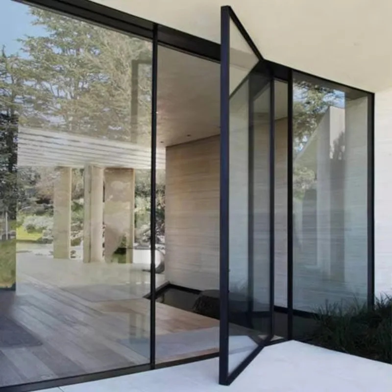 Villa Interior Large Sized Partition Door Manual Capable of Multi Angle Rotation Pivot Doors Easy To Install Revolving Doors