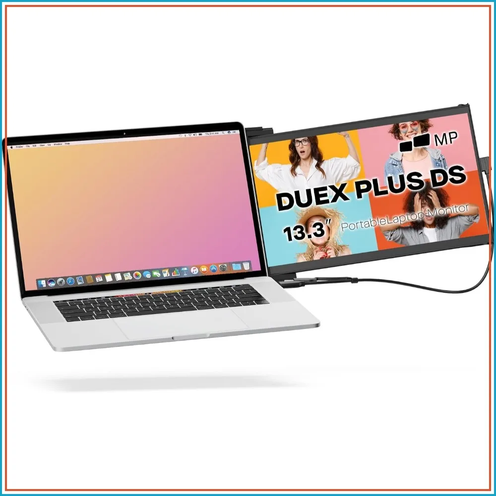 13.3" FHD Portable Monitor for Laptop, USB-C/HDMI Plug & Play, Dual Screen Extender for Windows/Mac, 0.25" Thin, 1.3lb