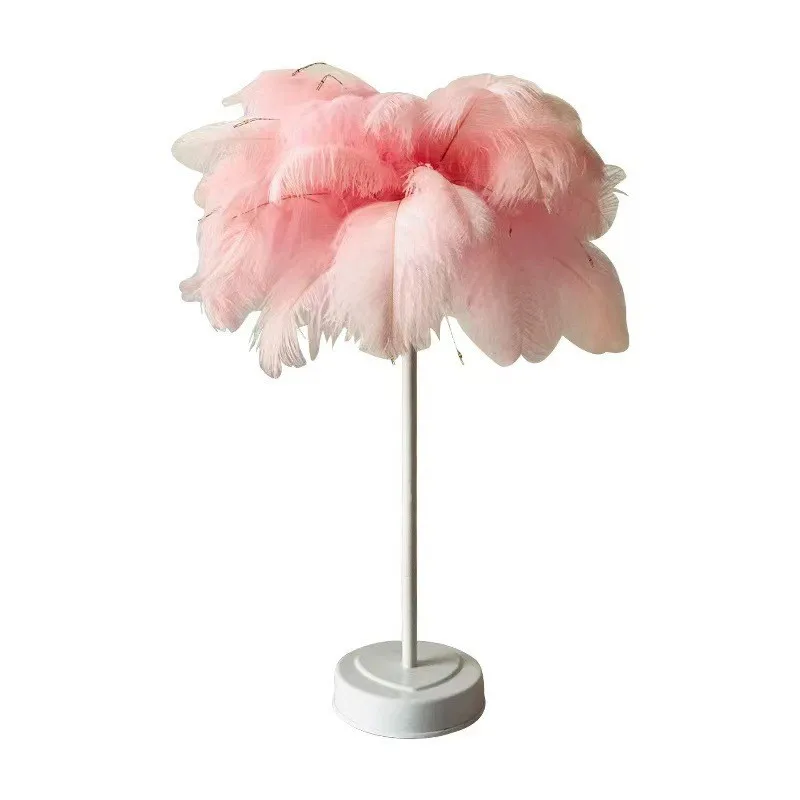 الإبداعية ريشة الجدول مصباح دافئ الأبيض ضوء شجرة ريشة عاكس الضوء فتاة LED أضواء الزفاف الزخرفية هدية عيد ميلاد ديكور المنزل #2