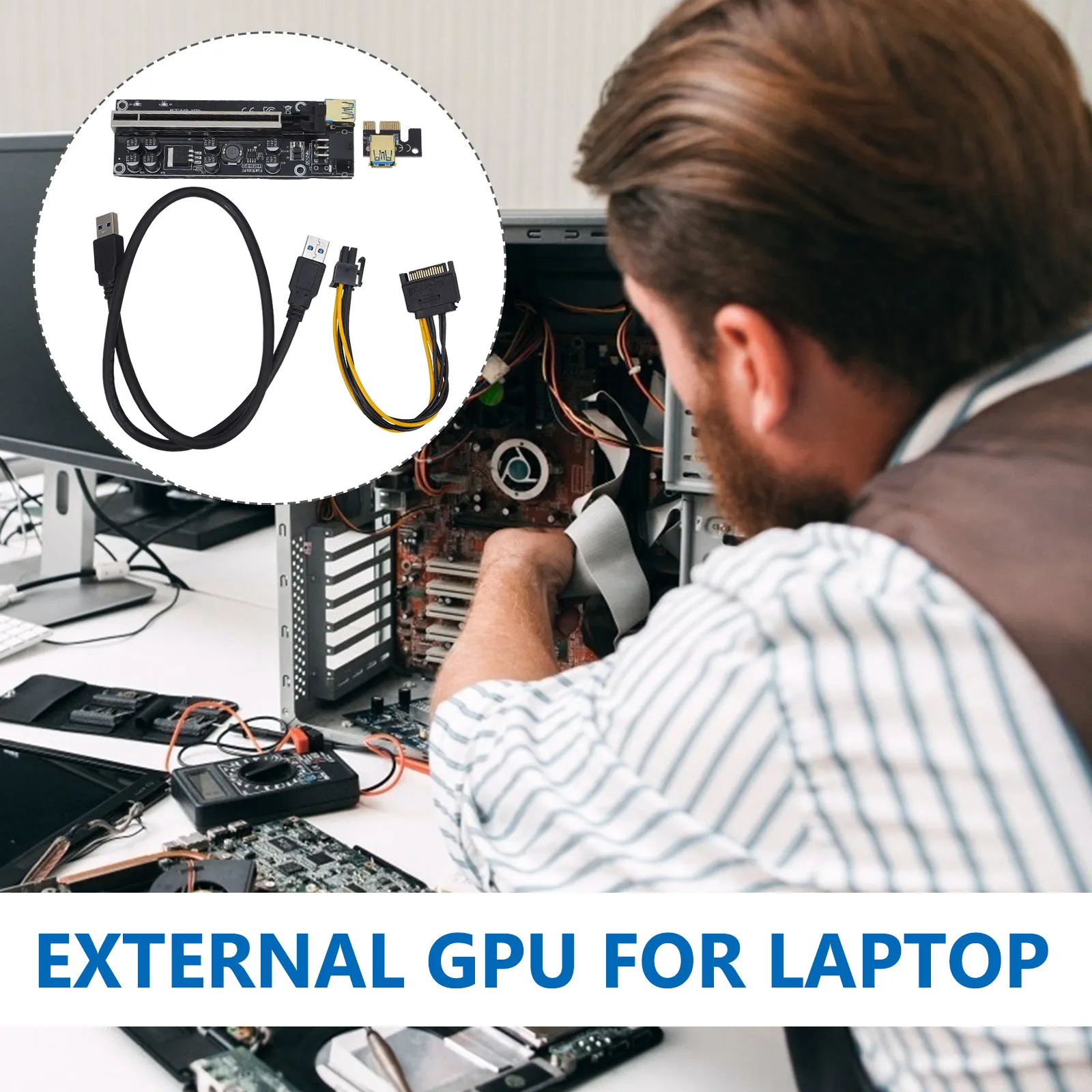 

1Set Pcie External GPU Riser Card for Laptop Graphics Upgrade Supports Multiple Monitors Gaming and Multimedia High