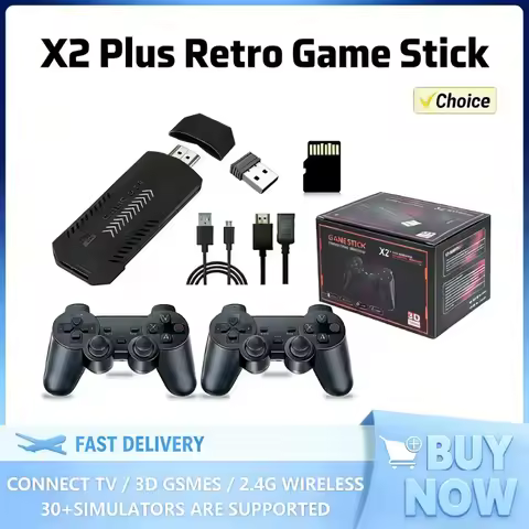 X2 Plus Game Stick 4K HD 2 4G Retro Video Game Console Wireless Controller TV Emulator PS1 N64 DC 256G Games