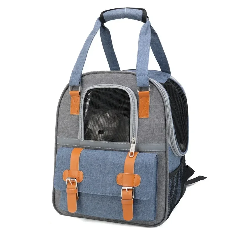 Imagem -02 - Pet Carrier Bolsa para Gatos e Cães Mochila de Viagem Portátil Bolsa Frontal Conjunto de Viagem Exterior