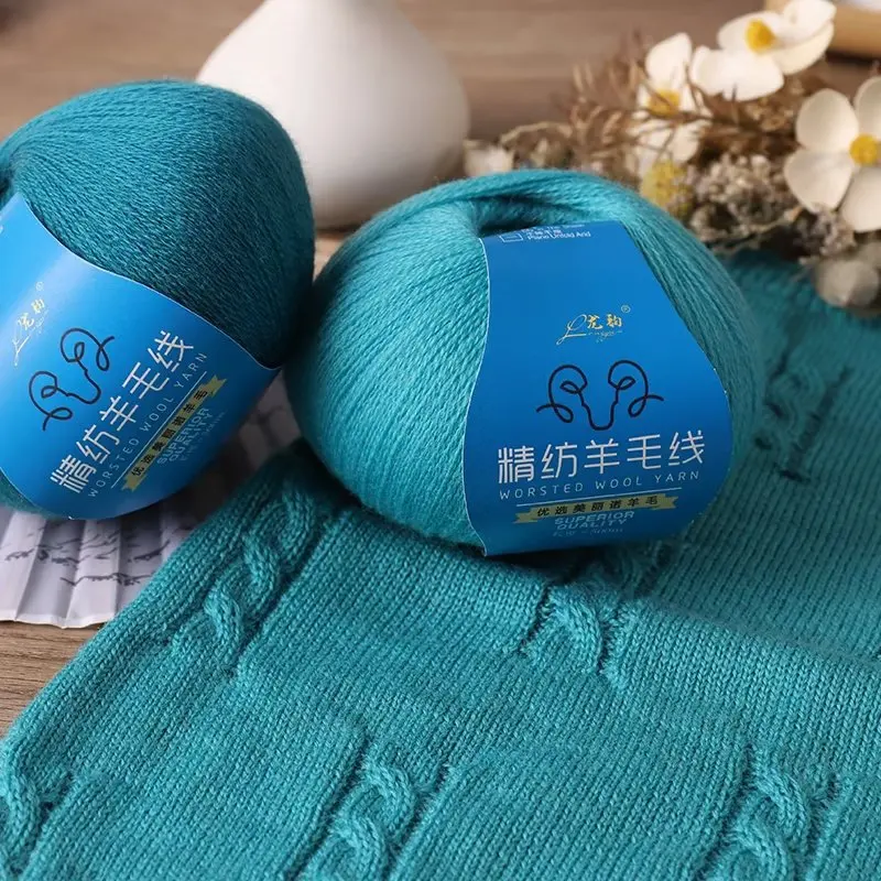 50G Luxurious 2-Ply Pure Cashmere Yarn for Hand-Knitting Sweaters, Scarves and Shawls Comfortable Fine Worsted Cashmere Yarn