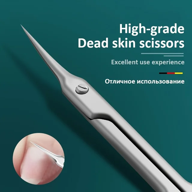 Zakrzywiona końcówka ze stali nierdzewnej cienkie ostrze nożyczki do skórek obcinacz do paznokci trymer narzędzia do Manicure narzędzia do brwi usuwacz martwego naskórka