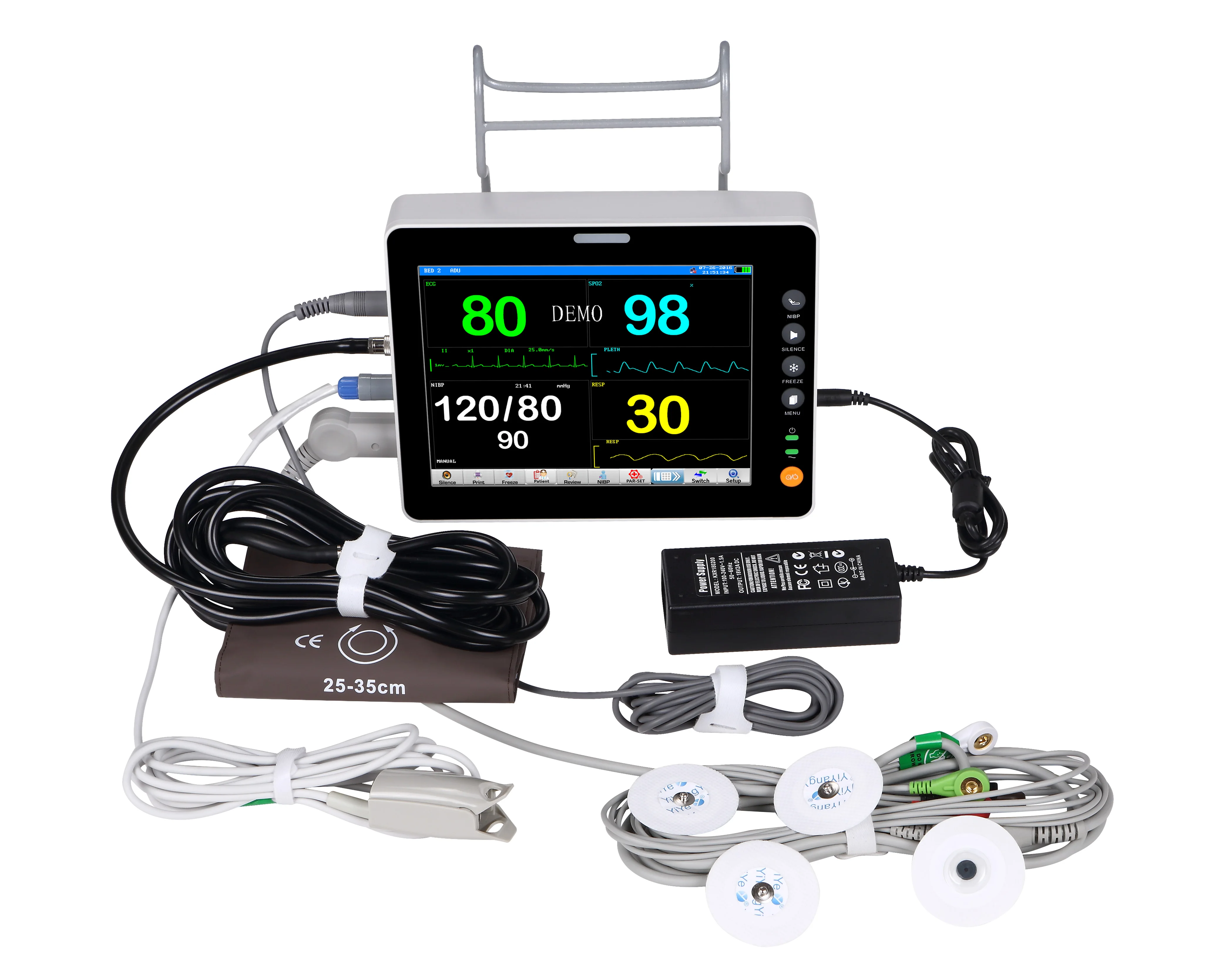 8-Inch Multi-Parameter Medical Patient Monitor for Veterinary Use Hospital Clinic Reusable Surgical Instruments for Pet