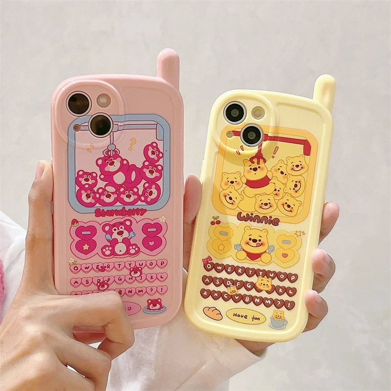 Cute Cartoon Anime Role Lotso Winnie The Pool Phone Case for IPhone 11 12 13 14 15 Pro Max X XR XS 7 8 Plus Big Brother Cases