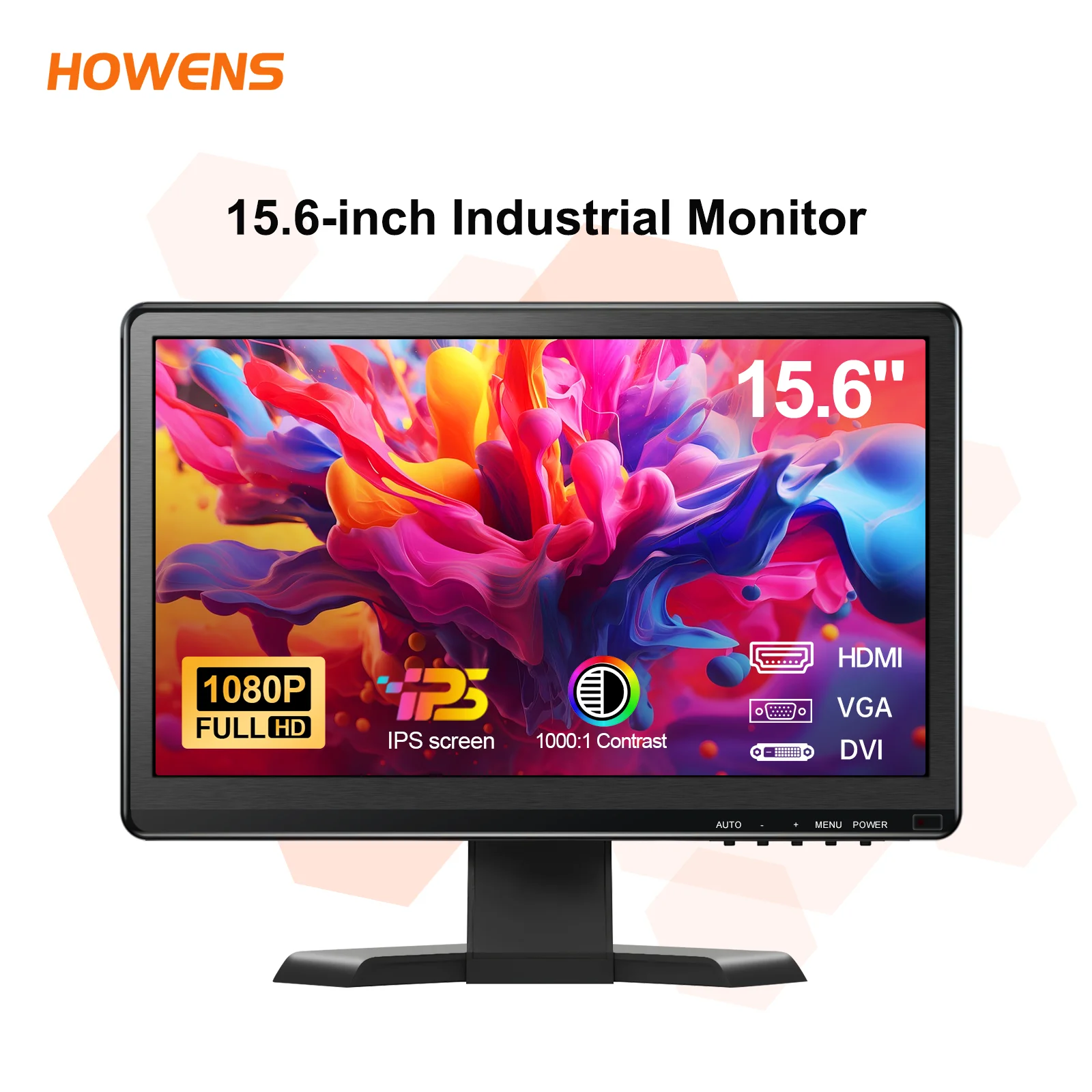 

15.6 inch IPS HDMI Monitor Full HD 1920x1080 HDMI VGA DVI with Base VESA Mount Input for PC TV CCTV Cameras Security Epuipment