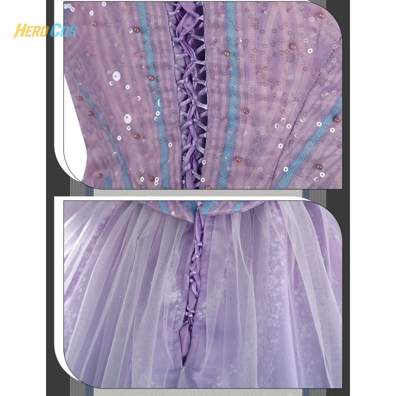 أزياء شريرة 2 Glinda لعام 2025 فستان الأميرة الرائع لحفلات الهالوين ملابس لعب الأدوار للنساء HERO Cos