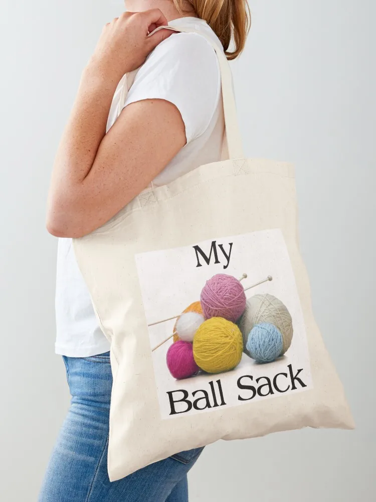 

Knitting Gifts for Knitters - My Ball Sack Funny Yarn Tote Bag shopper bags eco bag folding ecological bags