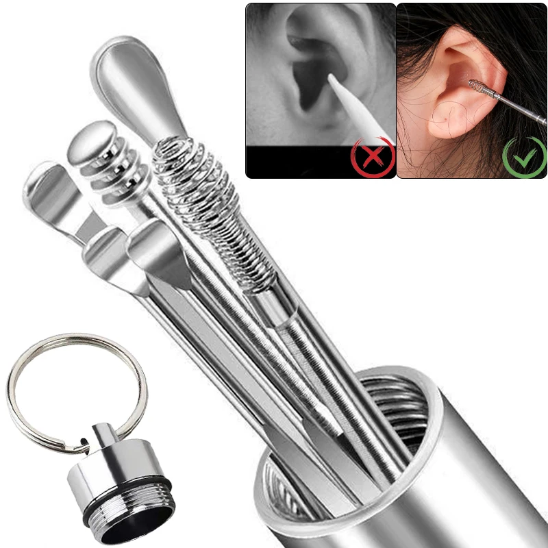 耳クリーナーワックスピッカー女性男性ステンレス鋼耳かきクリーニングリムーバーキュレットスプーンツールキットガジェット耳垢ピッカー 10 ピース/セット