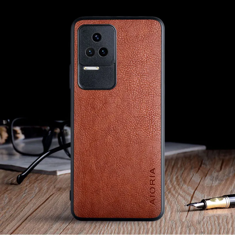 Case for Poco F4 funda NFC 5G luxury Vintage Leather skin soft hard cover coque for xiaomi poco f4 case capa