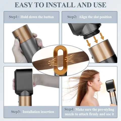 Ersättning för förstylingmunstycke till Airwrap-stylingtork, kompatibel med HS01 HS05, förformat tillbehör 12 best sales Dyson Airwrap-borste - №11