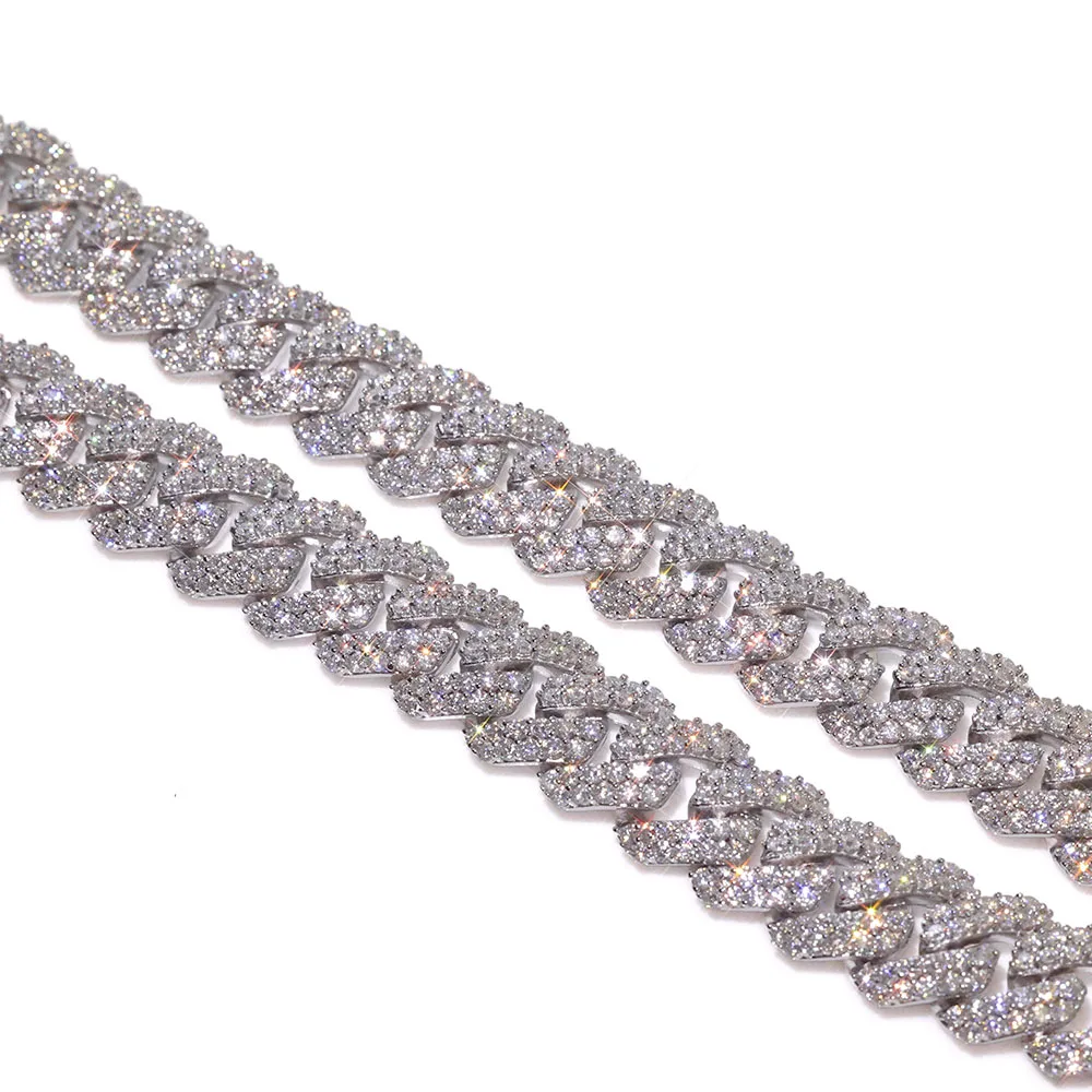 

NY Hip Hop 12mm Cuban Link Necklace Women's Bling Ice Luxurious Full Cubic Zirconia Inlaid Cuban Chain Rap Fashion Accessory