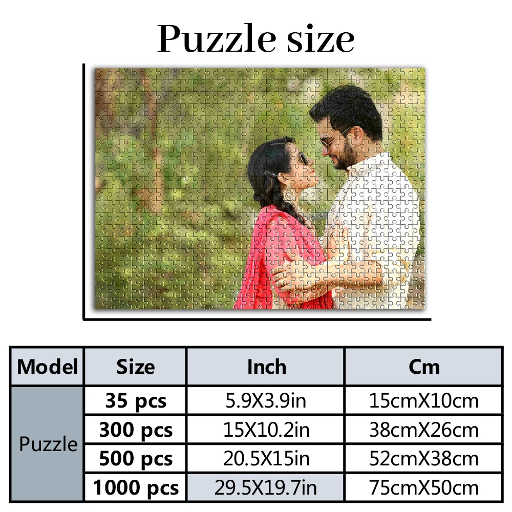 35/300/500/1000pcs Personalized Custom Photo Puzzle portrait Customize Creative Commemorative Gift Families Games view 2
