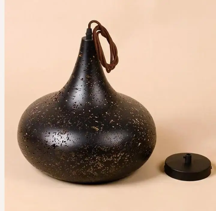 

Vintage Etch Shade Wrought Iron Pendant Light Nordic Loft Industrial Lamp For Restaurant Dining Room LED E27 Lighting Fixture