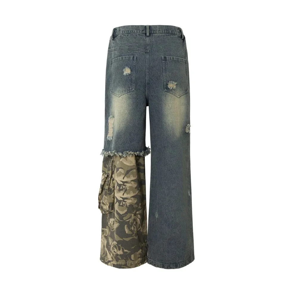 Women High Waist Wide Leg Pants Shiny Straight Pants Long Jeans Casual Trendy Trousers 2026 Autumn Winter New Denim Trousers