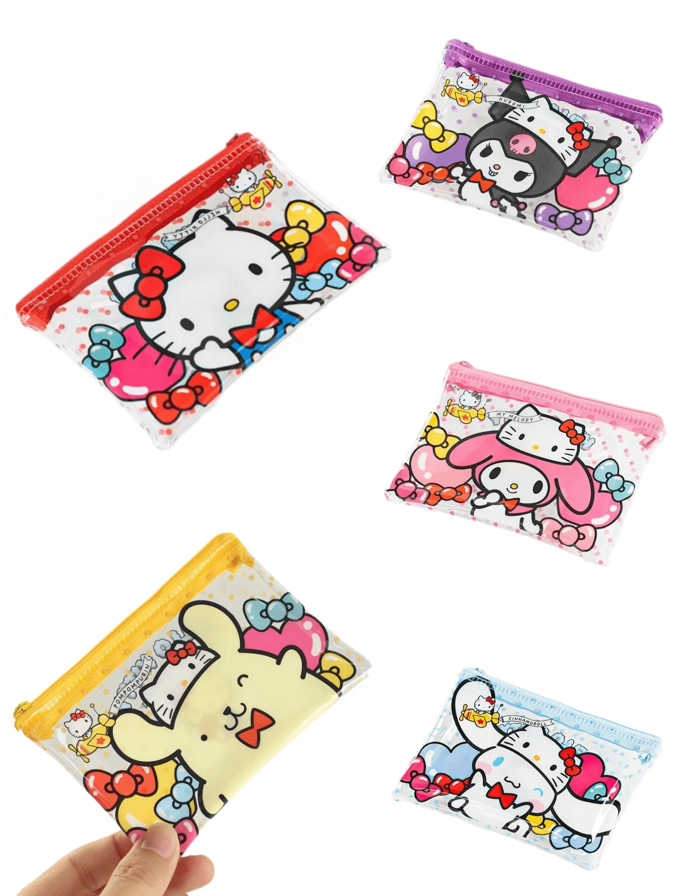 1pc Sanrio Hellokittys kuromi Clear Makeup Bag Storage Bag Makeup Bag Travel Clear Toiletries Makeup Bag Waterproof with Zipper