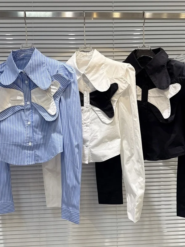 

Spring 2026 Trendy Long Sve Women's irt Knot Color Blo Design Commute Sle Comfortable Knitted Faionable