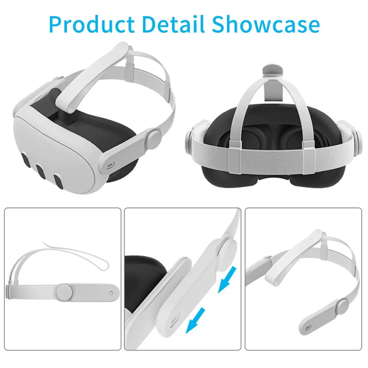 Head Strap Accessory for 2/3/3S Upgrade Adjustable Breathable Washable Headband with 3 Pairs Thumb Grip Caps