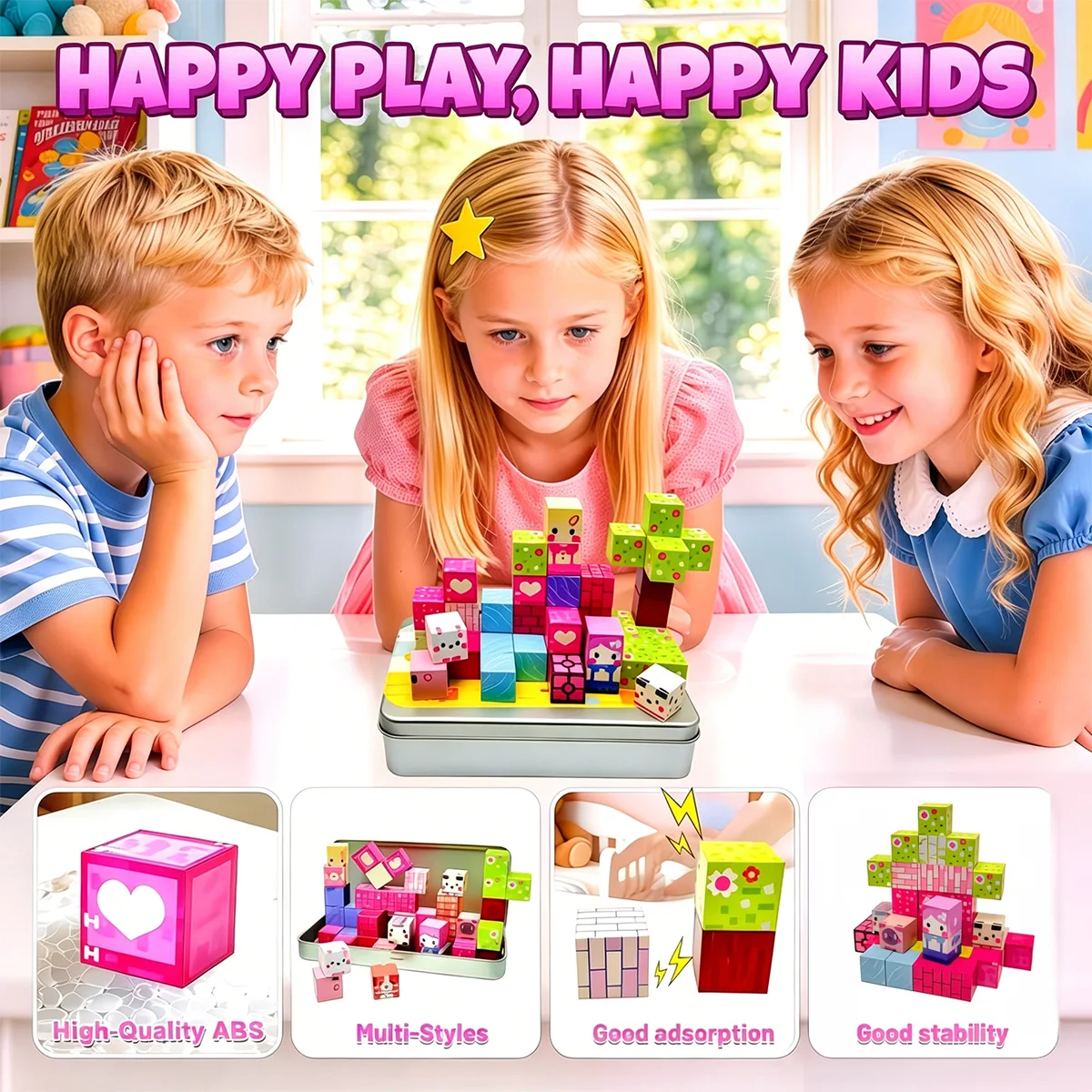 Magnetic Building Block Toy Mine World Stacking Bricks Creative Cube Iron Box Set Model Educational Kids Gifts for Boy Girl view 4