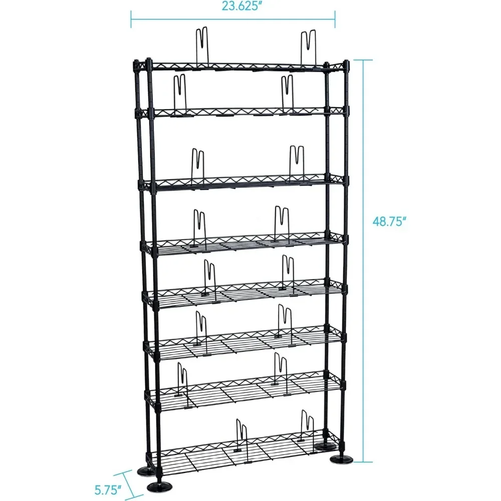 Maxsteel 8-Tier Heavy Gauge Staaldraad Opbergplanken, Kan Maximaal 440 Cd Bevatten; Ook Geweldig Voor Het Organiseren Van Verzamelobjecten, In Zwart